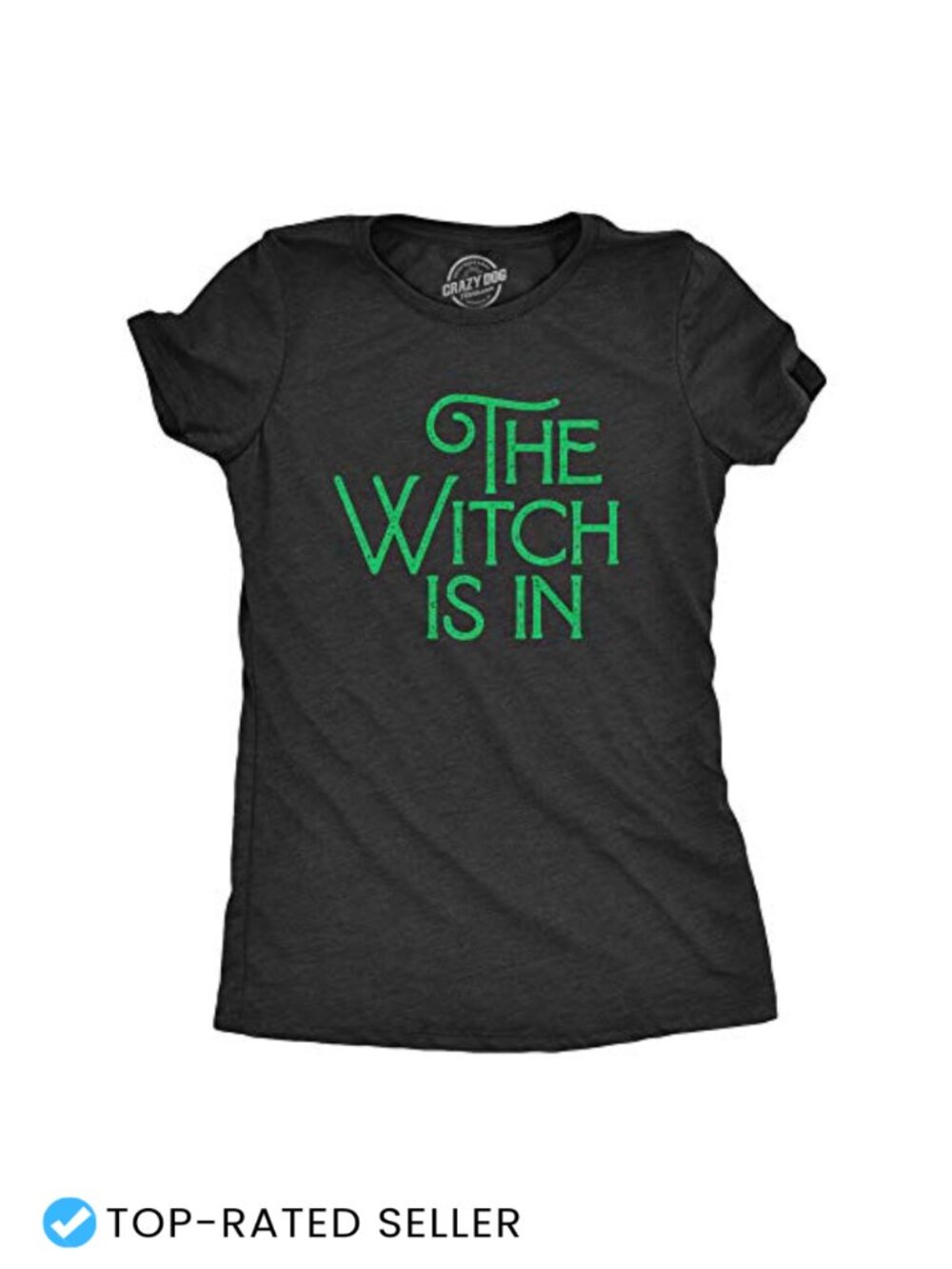 Womens Halloween T-Shirt Witch Is In Funny Graphic Tee Cotton Blend